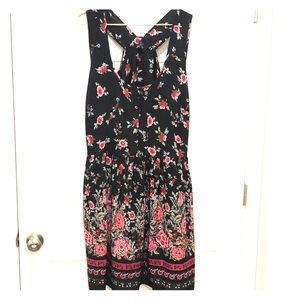 ASOS Black Floral Print Dress size 18